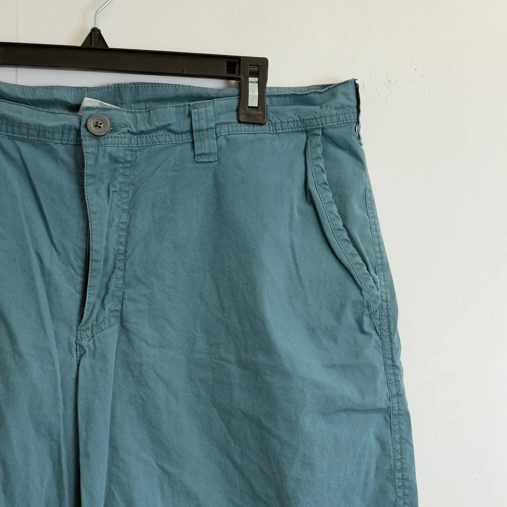 Columbia Mens Teal‎ Blue Cotton Chino Shorts Size 36 Outdoor Casual 10 Inseam